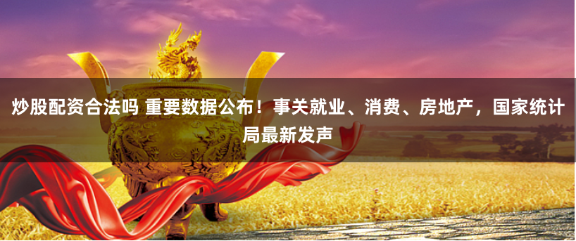 炒股配资合法吗 重要数据公布！事关就业、消费、房地产，国家统计局最新发声
