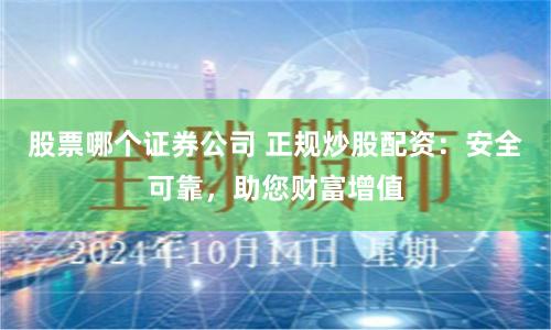 股票哪个证券公司 正规炒股配资：安全可靠，助您财富增值